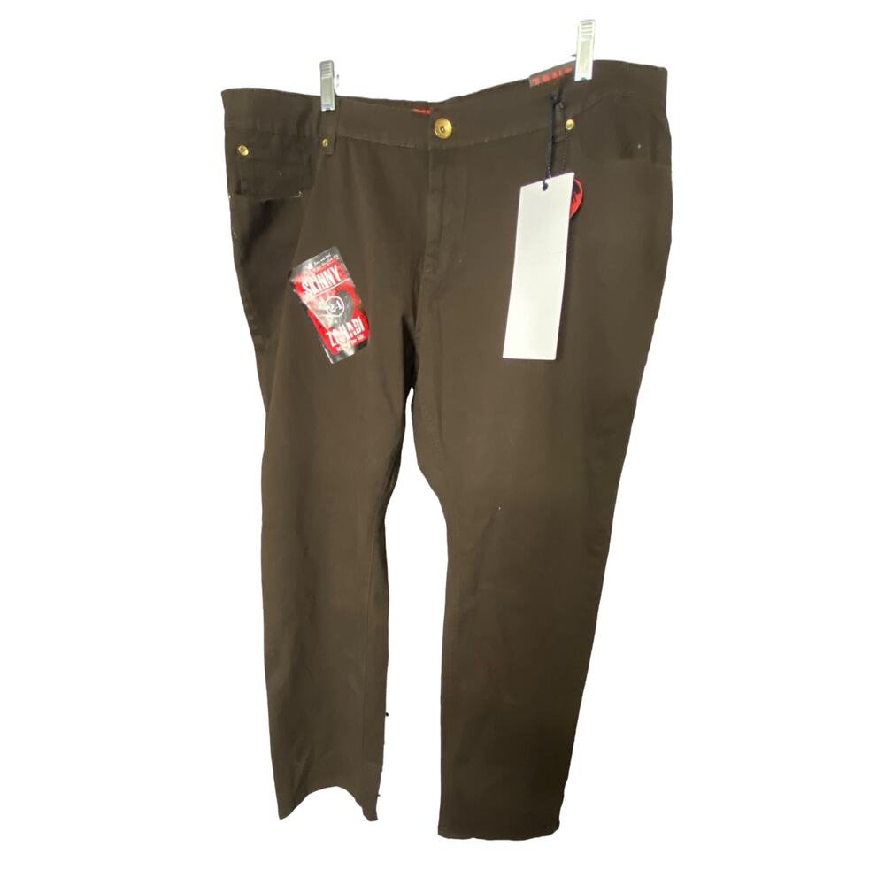 Zanadi Women's Plus Size 24 Skinny Jeans Brown Denim Stretch Pants NWT